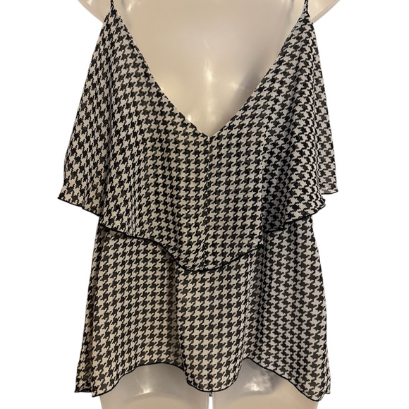 ❤️HOUNDSTOOTH LIGHTWEIGHT SUMMER TOP w/TRAPS MEDIUM #G - Picture 4 of 6